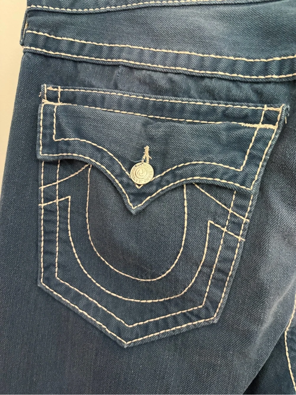 TRUE RELIGION Buddha World Tour Jeans Mens 38 (39x31) Thick Stitch USA Made